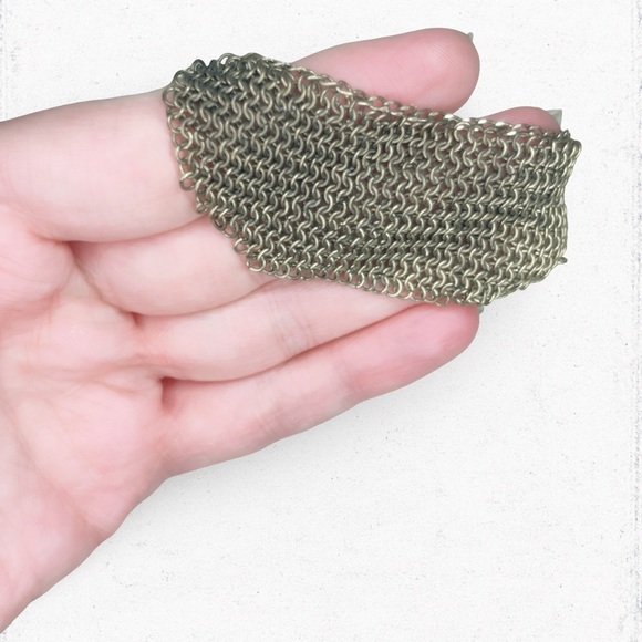 5006. J. Crew Bronze Chainmail Necklace - Picture 3 of 5